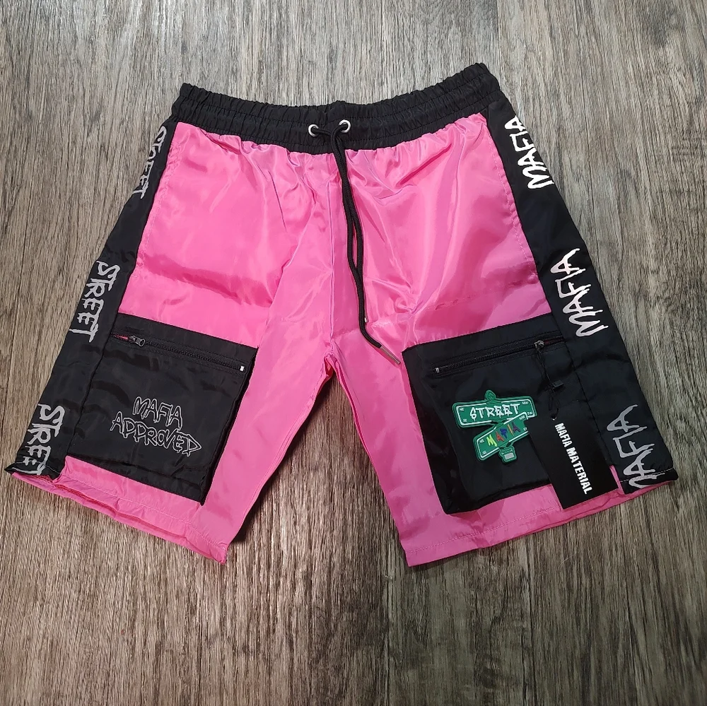 Street Mafia Nylon Pink and Black Men's Shorts size XL